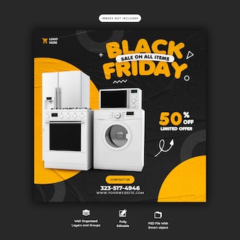 Black friday super sale social media banner template