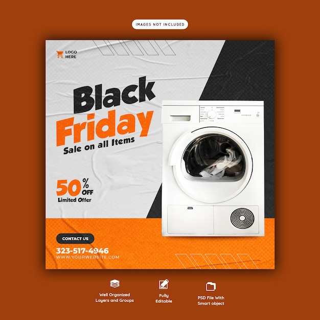 Black Friday super sale social media banner template