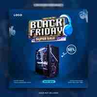 Free PSD black friday super sale social media post template