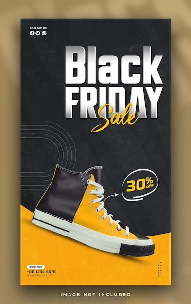 Free PSD black friday super sale social media story design template