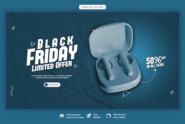 Black friday super sale web banner template