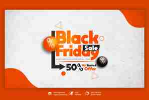 Free PSD black friday super sale web banner template