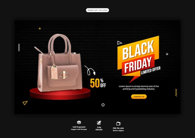 Black Friday super sale web banner template