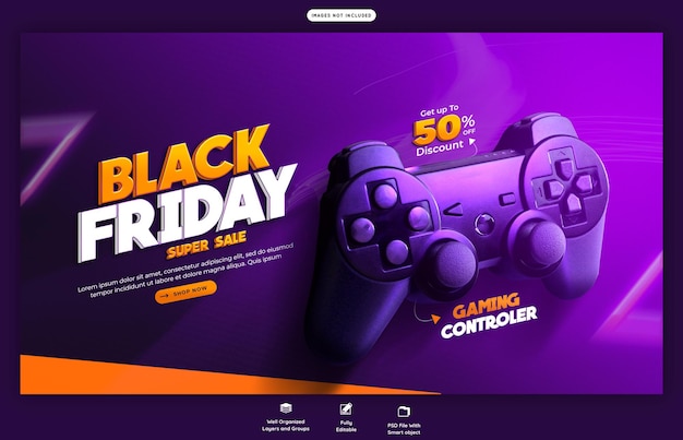 PSD gratuito schema di banner web del black friday super sale