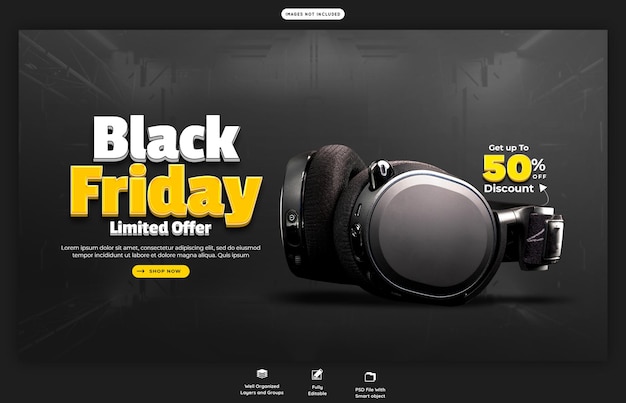 PSD gratuito schema di banner web del black friday super sale