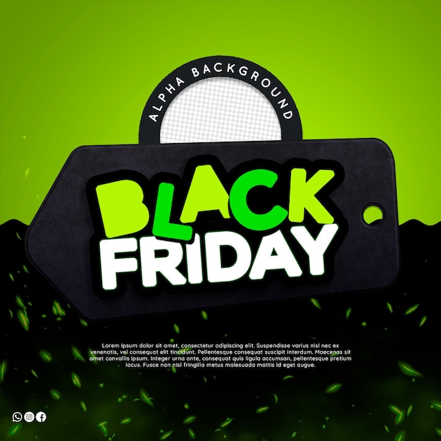 Black friday tag neon logo for november retail campaign