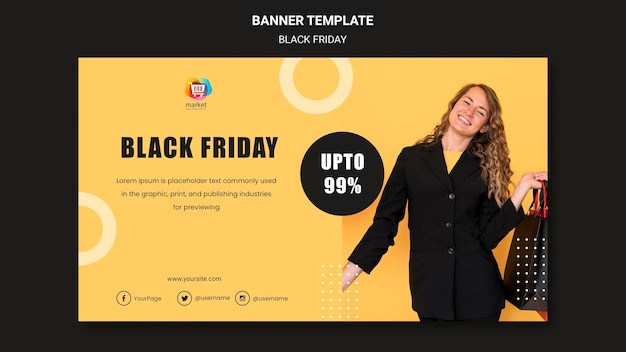 PSD gratuito banner modello venerdì nero