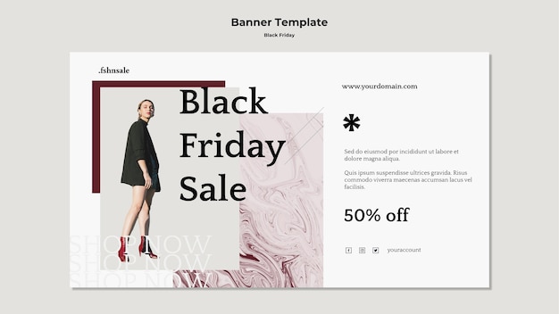 Free PSD black friday template banner