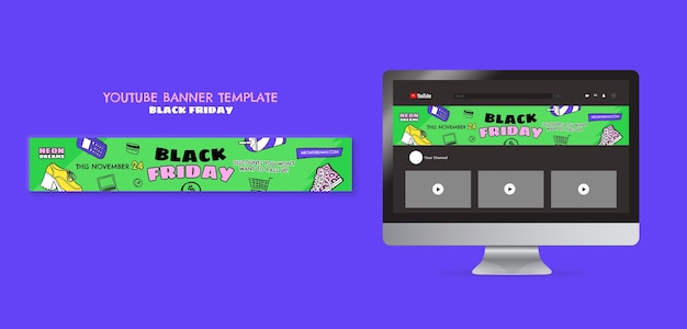 PSD gratuito disegno del modello del black friday