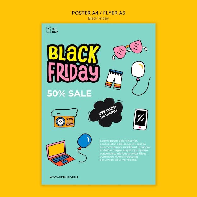 Free PSD black friday template design