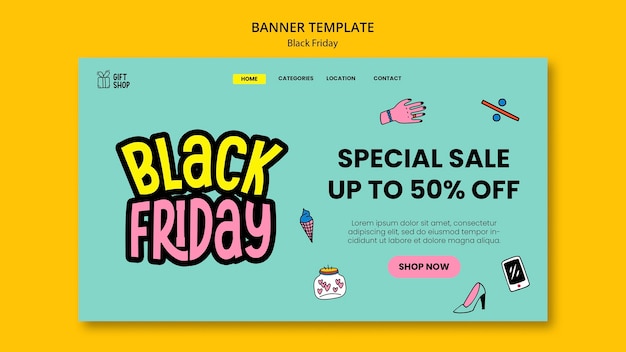 Free PSD black friday template design