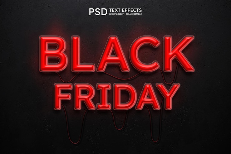 Free PSD black friday text style effect