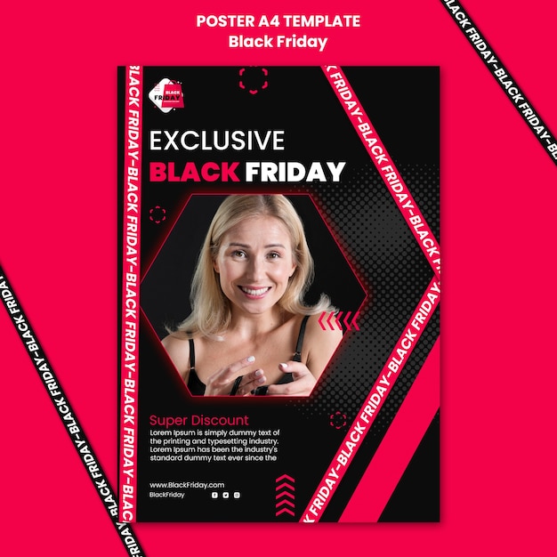 Free PSD black friday vertical poster template