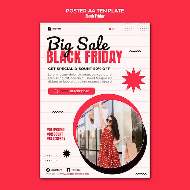 Modello di stampa verticale del Black Friday