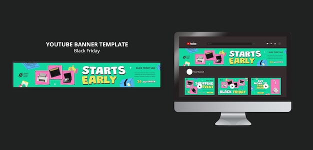 Black friday youtube banner template