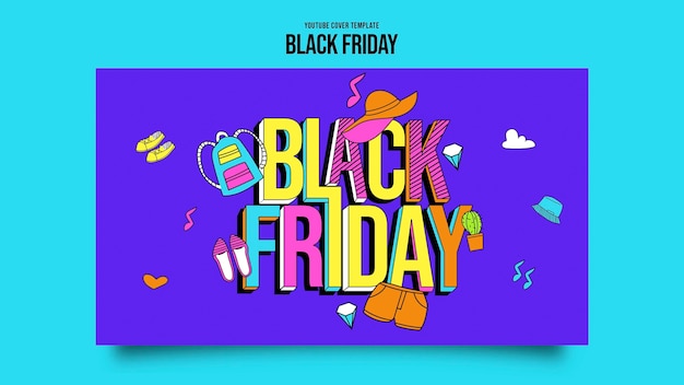 Free PSD black friday youtube cover template