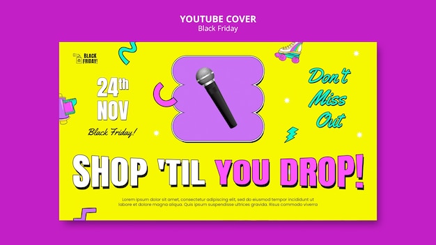 Free PSD black friday youtube cover template