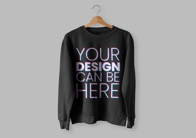 Black front sweater mockup