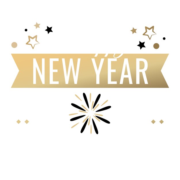 Black and gold new year 2024 badge