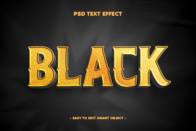 Black golden style editable text effect