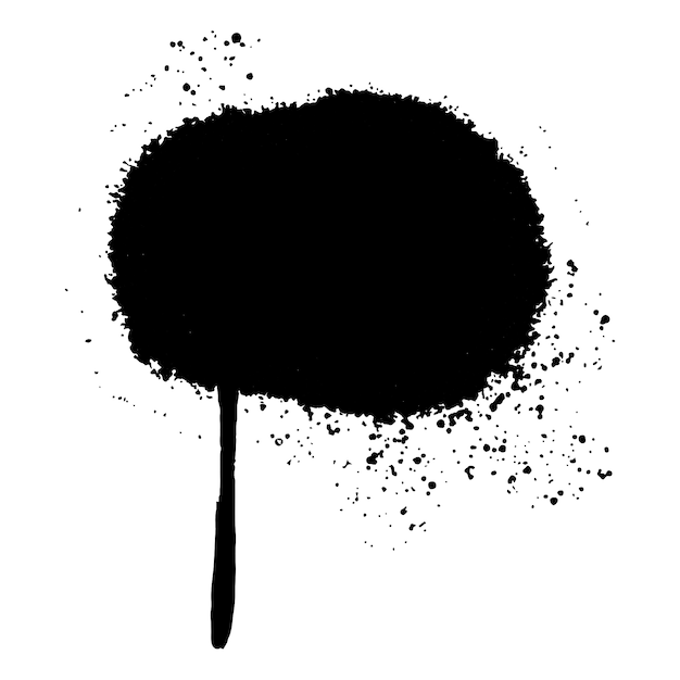 Free PSD black graffiti paint splash