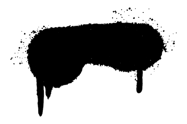 Free PSD black graffiti paint splash