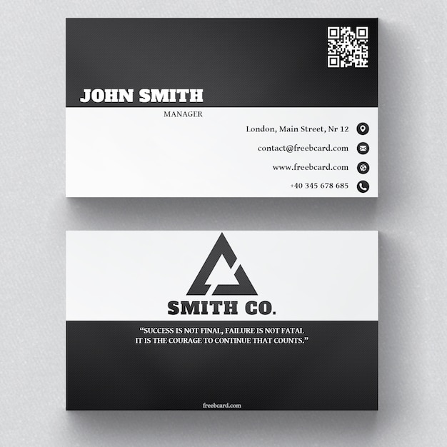 Free PSD black and gray business card