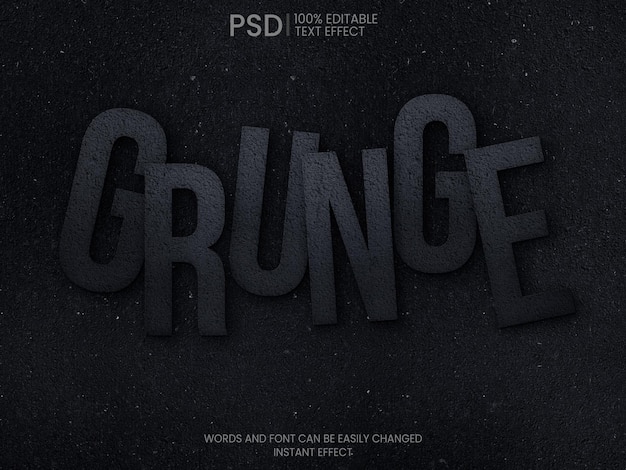 PSD gratuito effetto testo grunge nero