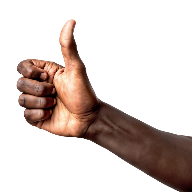 Free PSD black hand thumbs up isolated