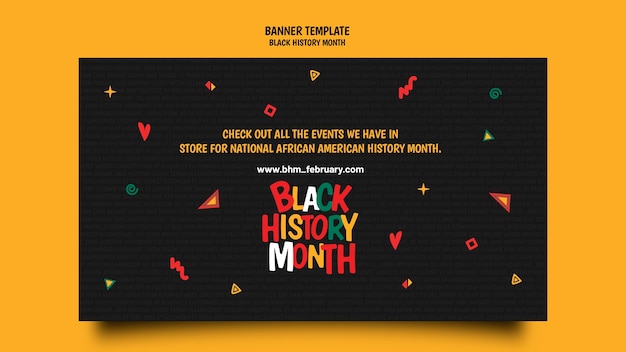 Free PSD black history month banner template