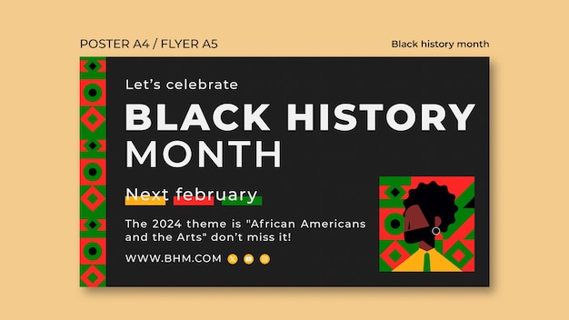 Black history month celebration facebook template