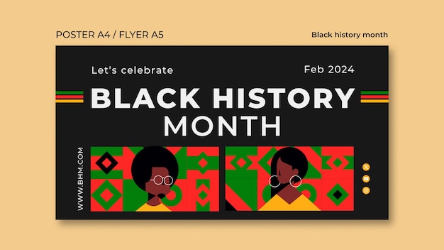 Free PSD black history month celebration facebook template