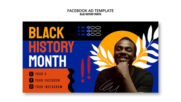 Free PSD black history month celebration facebook template