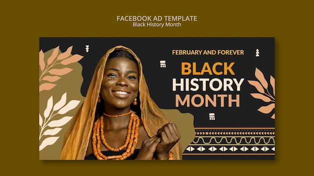 Free PSD black history month celebration facebook template