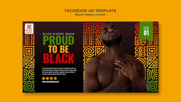 Black history month celebration facebook template