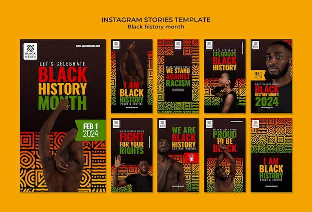 Free PSD black history month celebration instagram stories