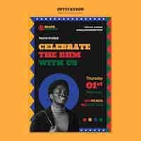 Free PSD black history month celebration invitation