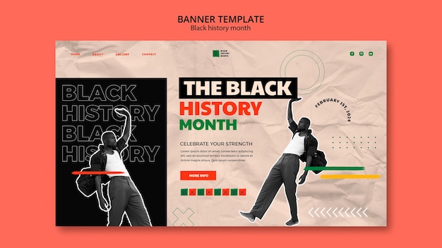 Free PSD black history month celebration landing page