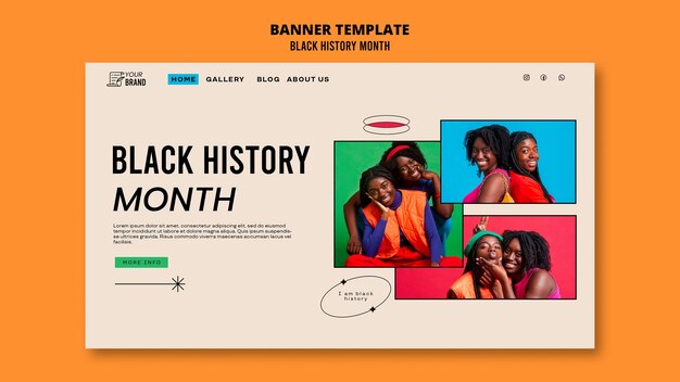 Free PSD black history month celebration landing page