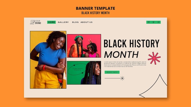 Free PSD black history month celebration landing page