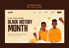 Free PSD black history month celebration landing page
