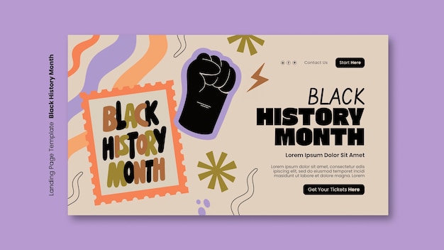 Black history month celebration landing page