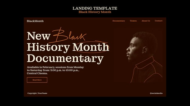 Black history month celebration landing page