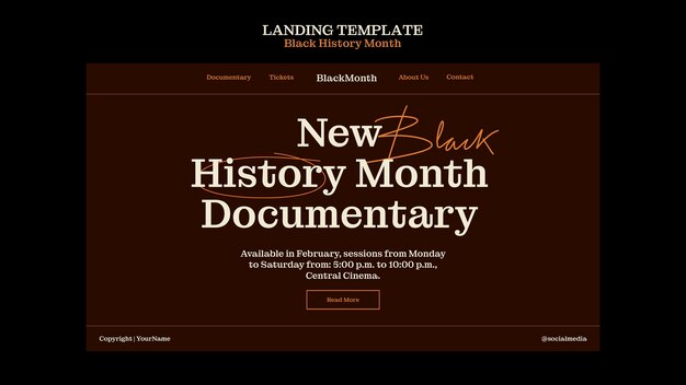 Black history month celebration landing page