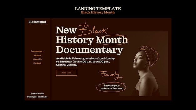 black history month celebration landing page