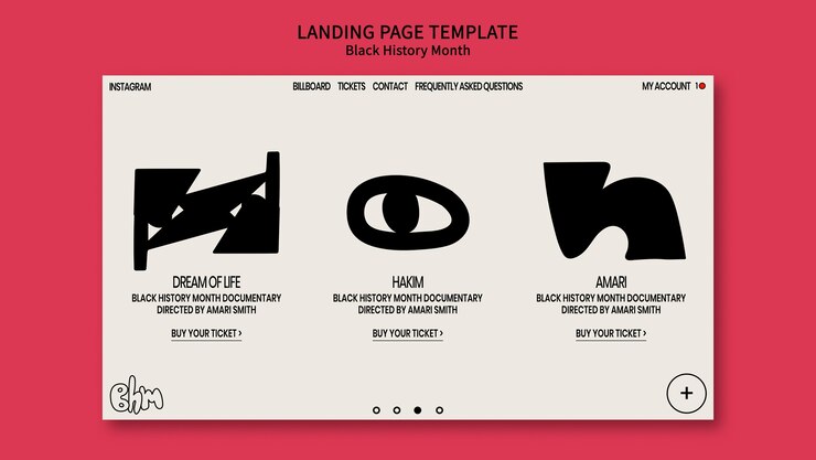 Free PSD black history month celebration landing page