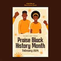 Free PSD black history month celebration poster template