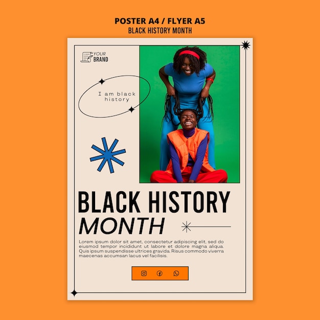 Free PSD black history month celebration  poster