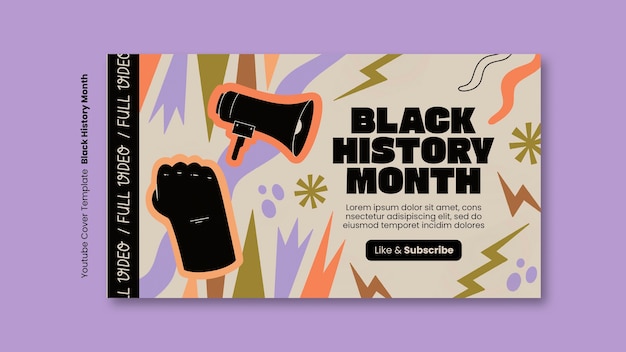 Free PSD black history month celebration youtube cover