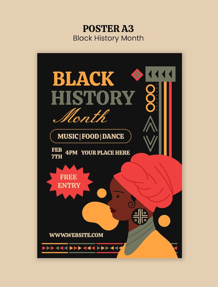 Free PSD black history month celebration